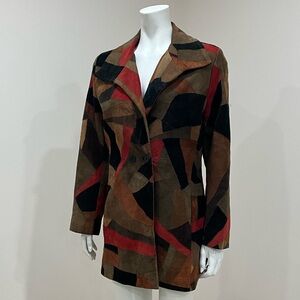 70s Pelle Nova Di Riviera Patchwork Multicolor Suede Jacket